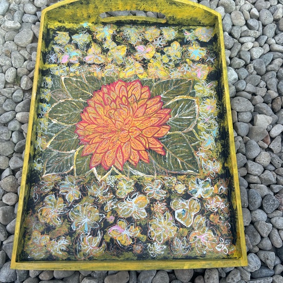 Hand painted wooden tray by Mary Snoddon Art - Picture 6 of 7
